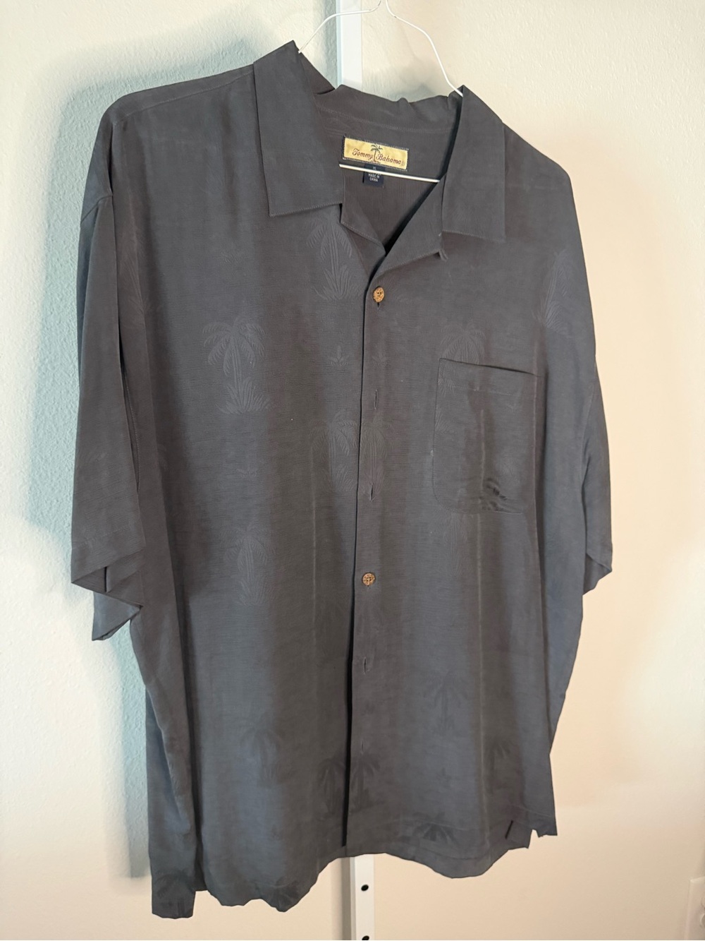 Tommy Bahama Men’s Short Sleeve Camp Shirt - Charcoal